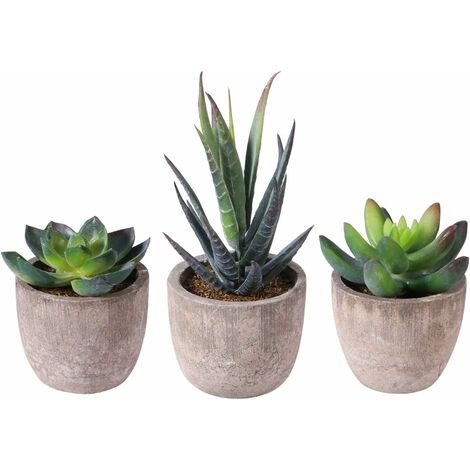 3 pièces plantes succulentes artificielles avec pots décoration de table maison balcon décoration de bureau
