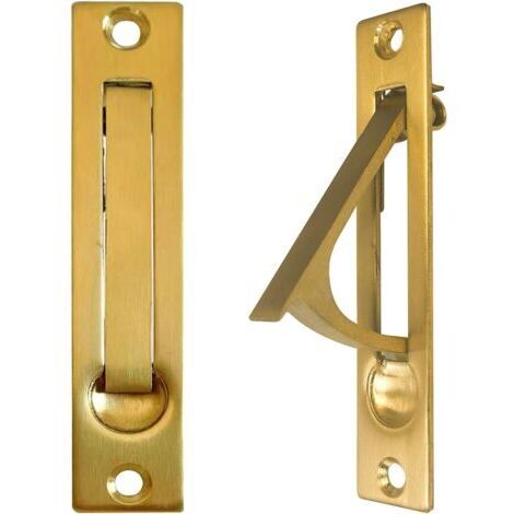 3 Pièces Poignée de porte coulissante escamotable,10 cm, Poignées à bords cachés,montage encastré,Or