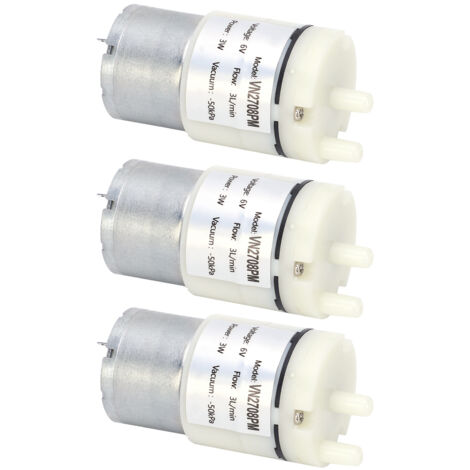 3 Pièces Pompe à Vide Miniature 6V pour Aquarium, Bassin, Fontaine - Moteur à Air et Eau (VN2708PM)