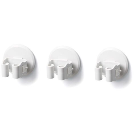 3 Pièces Porte-Balai Mural Auto-adhésif Porte Vadrouille Accroche Balai Mural sans Perçage Pince à Balai Supports de Balai de Vadrouille Blanche Accroche Balai pour Porte Salle de Bain