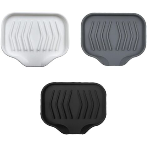 3 Pièces Porte Savon Salle de Bain, Silicone Porte Savon Cuisine, Antidérapant Porte-Savon, avec Bonde, pour Salle de Bain, Cuisine, Comptoir, Salle de Douche