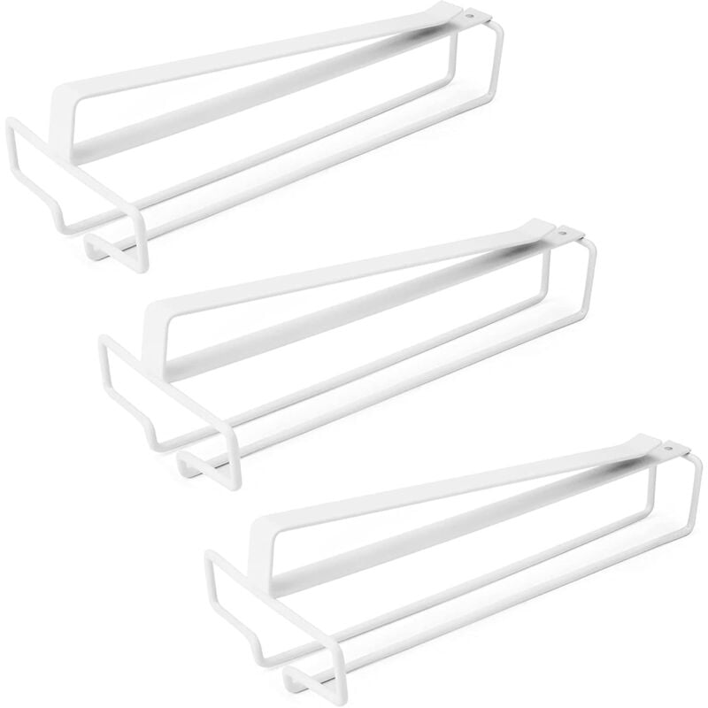 Ersandy - 3 Pièces Porte Verre à Vin Suspendu, Support de Verre à Vin Sous Armoire, Porte-Verres à Pied Suspendu Sans Perçage, Métal Accroche-verres
