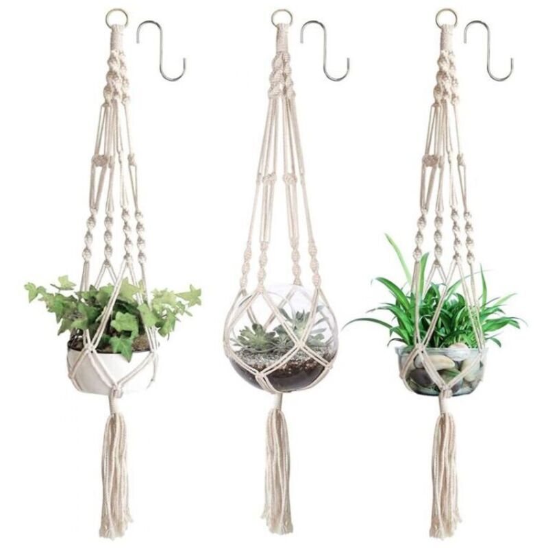 3 Pièces pot de fleurs suspendu en filet, panier suspendu pour plantes de Style scandinave