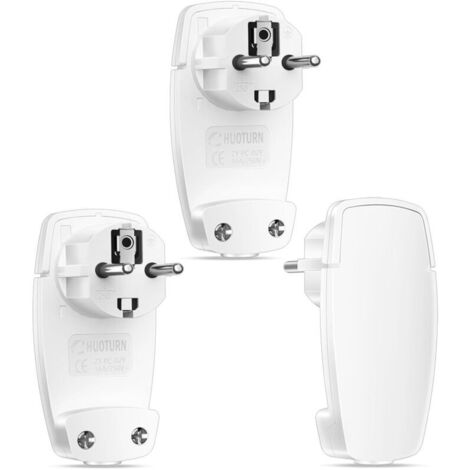 3 Pièces Prise Extra Plate Fiche Plate Blanche - avec Poignée Rabattable, Fiches Schuko pour Câbles avec Section de Câble 1,5 mm² Prise Européenne Accueil IP20 250 V (16A)