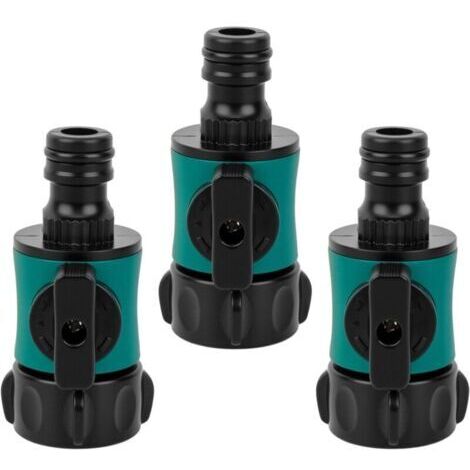 3 pièces raccord avec vanne filetée femelle 3/4" Valve de régulation : vanne pour réguler et fermer le débit d'eau d'un tuyau à la sortie d'un pièce en Y ou robinet