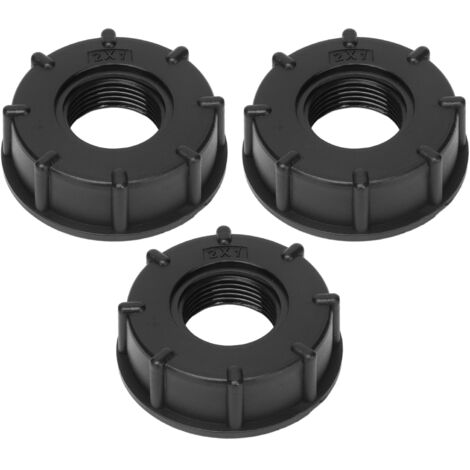 3 Pièces Raccord de Vidange pour Cuve IBC, Adaptateur Conique pour Tuyau, Filetage Renforcé G1, Diamètre 60mm, Connexion Plastique Robuste