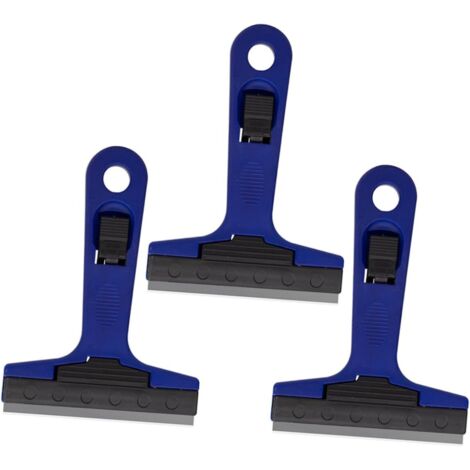 3 Pièces Raclette Portable pour Nettoyage Vitres Murs Sols Lame Épaisse