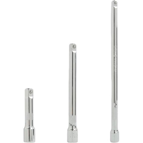 3 Pièces Rallonge 3/8 75 mm, 150 mm, 200cm, Rallonge Cliquet 3/8'', Rallonge Pivotante, Rallonge de Cliquet en Acier au Chrome Vanadium, pour Atteindre les Zones Difficiles, Surface Chromée Polie