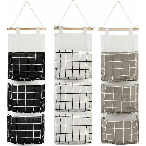 Rangement de hall noir et blanc, comprenant range-courrier, vide-poches et  calendrier perpétuel - Artemio