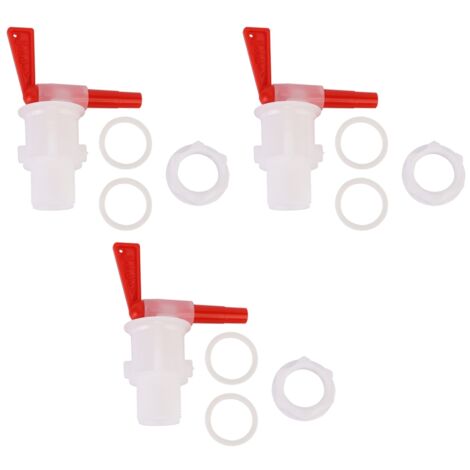 3 Pièces Seau de Brassage Plastique avec Robinet Rouge pour Embouteillage Bière