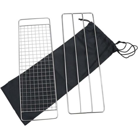3 pièces Set Grille Barbecue Inox Support Cuisson Uniforme pour Steak