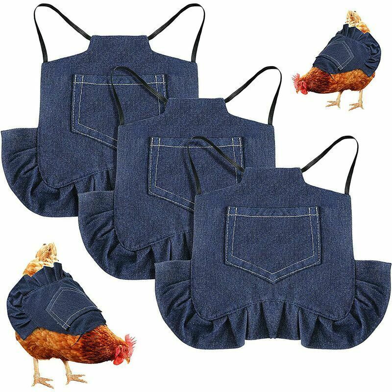 3 pièces standard poulet selle poule tablier poule selle sangle unique denim tablier veste volaille protecteur tablier fournitures pour protéger le
