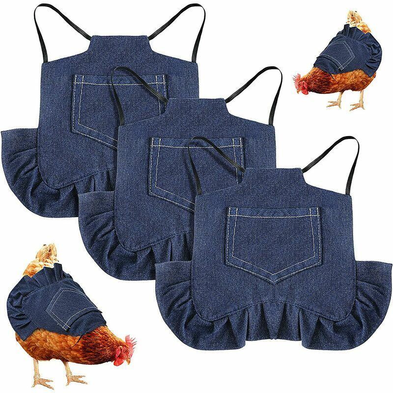 VURAHOME - 3 pièces standard poulet selle poule tablier poule selle sangle unique denim tablier veste volaille protecteur tablier fournitures pour