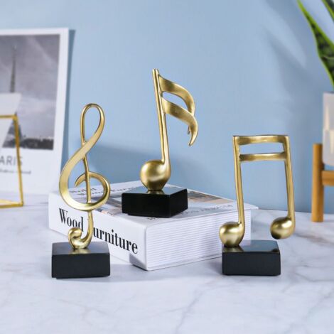 3 pièces, style note, statue de musée, décoration, sculpture, art, piano