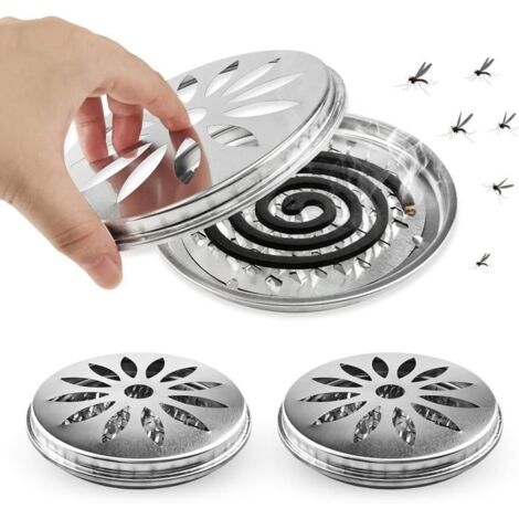 3 Pièces Support de Bobine Anti-Moustique, Porte Spirale Anti Moustique Exterieur, Inoxydable Boîte à Spirales Anti-Moustiques,yd