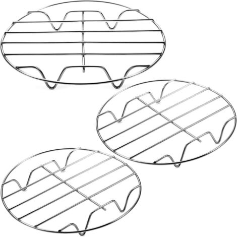 3 Pièces Support de Friteuse à Air Grilles de Refroidissement de Cuisson à la Vapeur Support Rond en Acier Inoxydable 304 Polyvalent de Cuisine Ustensiles de Cuisine sur Support W (7 Pouces)