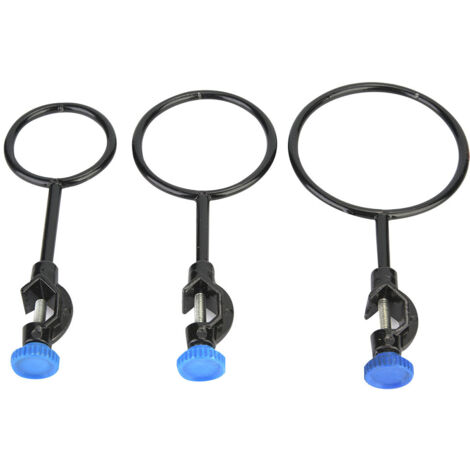 3 Pièces Support de Laboratoire en Acier, Anneau Fermé Revêtement Noir Diamètre 60/80/100mm