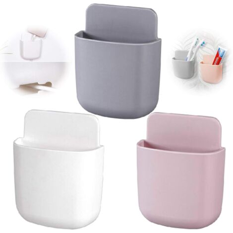 3 pièces support de télécommande support de télécommande mural support de télécommande (blanc + gris + rose), Fei Yu