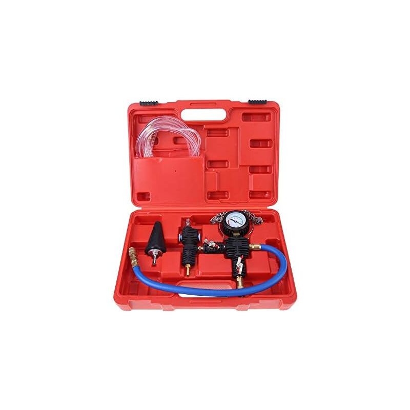 3 Pièces Testeur de Système de Refroidissement, Testeur Pression Radiateur Automobile avec Adaptateurs de Jauge de Pompe à Vide