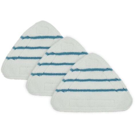 3 Pièces Tête de Vadrouille à Vapeur Microfibre Triangle Accessoires H20 Snap Collant Chiffon