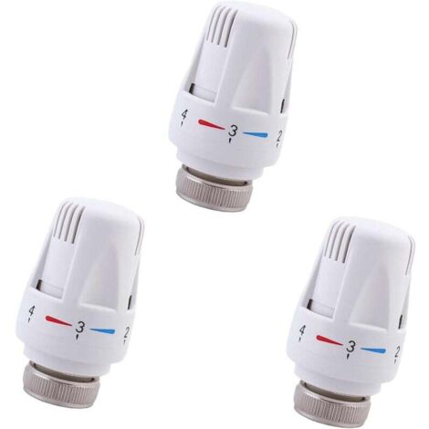3 Pièces Têtes Thermostatiques Radiateur M30 x 1 5mm Robinet Vanne Remplacement Maison Bureau