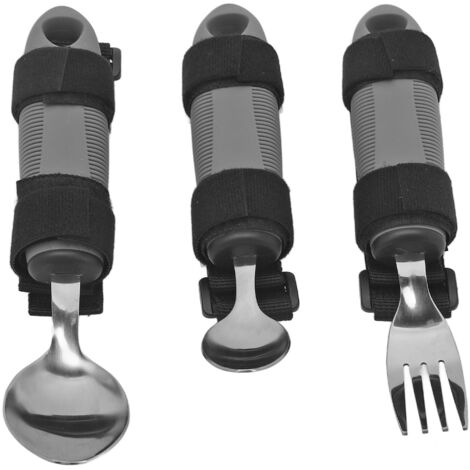3 Pièces Ustensiles de Cuisine pour Seniors et Personnes à Mobilité Réduite - Fourchette et Cuillère avec Poids pour une Prise en Main Facile