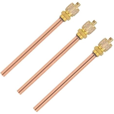 3 Pièces Vanne d'accès au Service 1/4'' SAE x 1/4'' OD x 4'' Noyau de Tige AC Réfrigération