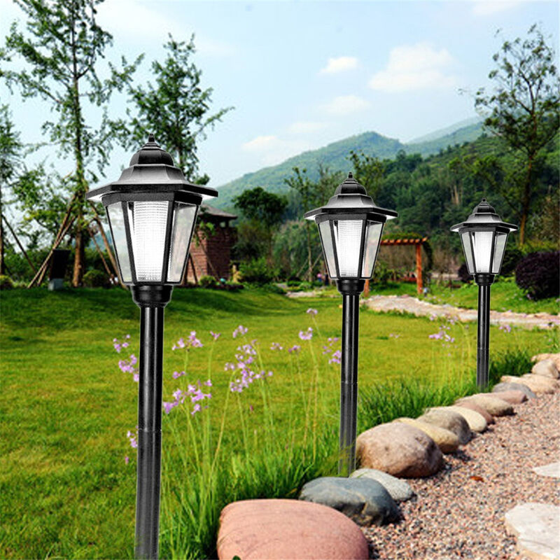 

3 Piezas de Luz Solar de Jardín, Lámpara de Césped, Decoración de Pilar al Aire Libre