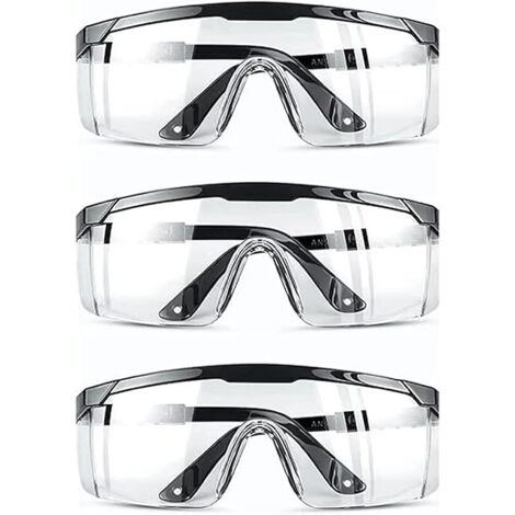 (3 piezas) gafas protectoras antivaho, anti-UV, antiarañazos, adecuadas para lugar de trabajo, construcción, bricolaje, laboratorio, soldadura, química