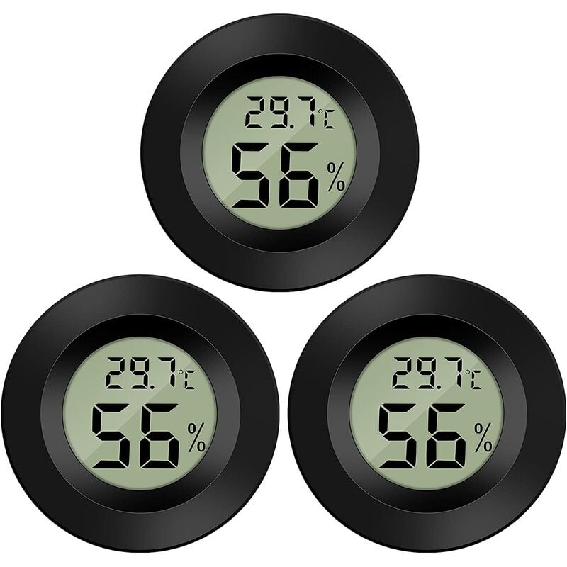 

3 piezas Mini termómetro LCD digital Higrómetro Temperatura Humedad Termómetro portátil Termo Higrómetro Indicador para oficina Cocina Humidores