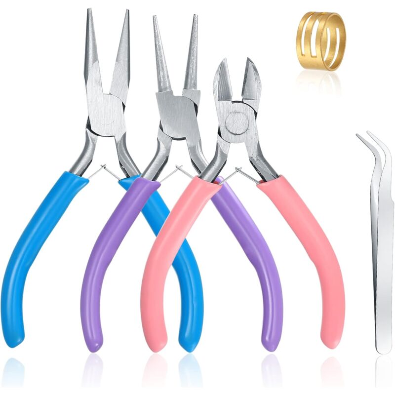 23 Pinces à Bijoux, Trousse Outils de Fabrication de Bijoux, Pinces à Becs Aiguilles Long de Chaîne, Coupe-fil