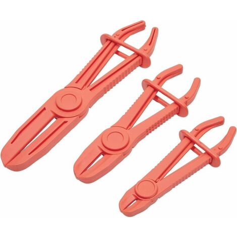 3 Pinces de 3 Tailles pour Colliers de Durite - Pinces pour Colliers de Serrage pour les Tuyaux de Frein, Tuyaux de Carburant, les Conduites de gaz et la Plupart des Tuyaux Flexibles (rouge)