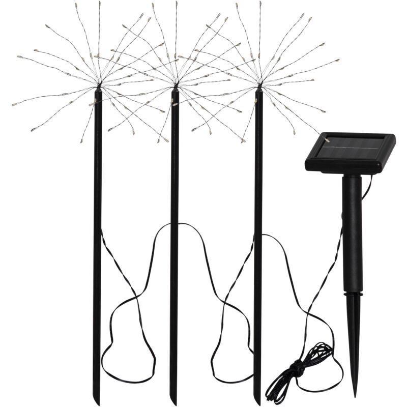 Tige solaire étoile Feu d'artifice noir 100x40cm Tige solaire étoile Feu d'artifice noir 100x40cm