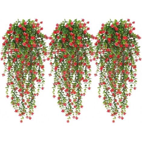 3 plantas colgantes artificiales de 100 cm de largo, decoración para bodas, hiedra artificial para pared, hogar, dormitorio, decoración interior y exterior.