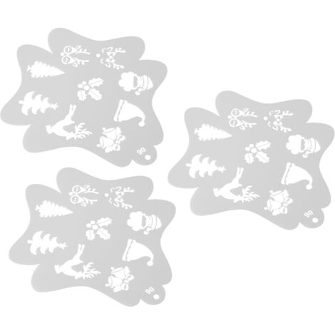 3 Pochoirs Visage Creinture Creux pour Enfants, Modèles Art Corporel Fêtes, Stencils Décoratifs Noël