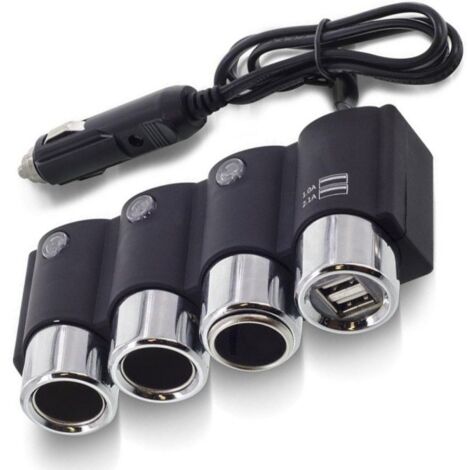 KFZ Ladekabel, 12/24V, USB Typ C, 2-teilig, 2.4A, Black, Hohe Leistung 2.4  Ampere, 2x