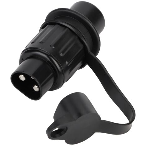 3-poliger schwarzer Kunststoff-Anhängersteckeradapter