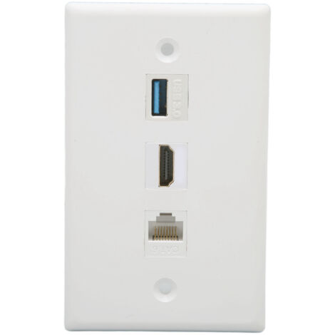 3-Port-HDMI-Wandanschlussdose mit integrierten CAT6- und USB-3.0-Anschlüssen einfache, lötfreie Installation