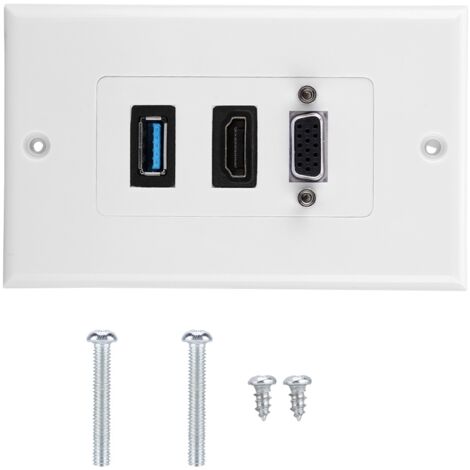 3-Port-Wandpanel (VGA, HDMI, USB 3.0) – Wandsteckeradapter
