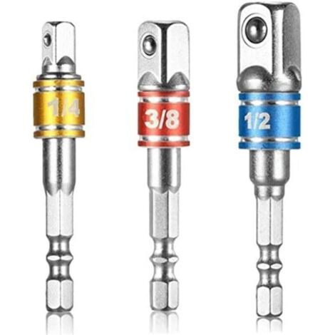 3 porte-douilles hexagonaux - 1/4", 1/2", 3/8" - Adaptateurs et connecteursExtension.