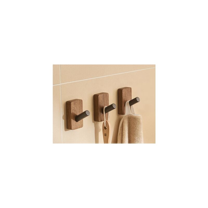 Galozzoit - 3 Porte Manteau - Manteaux en Bois, Crochet Mural Pour Chapeaux, Clés, Serviettes, Portefeuilles, Décoration de Salon, Salle de Bain,