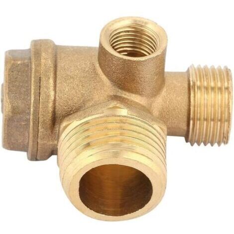 3 Ports Connecteur de Tube Fileté Mâle de Clapet Anti-Retour de Compresseur 20 16 10mm (20 16 10mm)