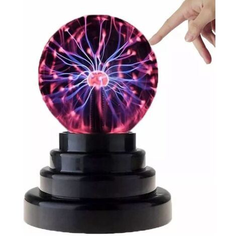 3 Pouces Boule de Plasma Magique, Boule Électrostatique Lampe à Plasma Sensible au Toucher, Boule Lumineuse Magique pour Fêtes Décorations Accessoire Chambre à Coucher Maison et Cadeaux