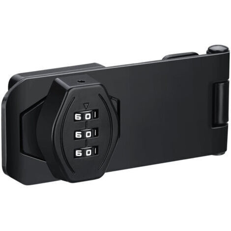 3 pouces Loquet Porte avec Serrure a Code, Verrou Porte Placard Serrure Armoire Serrure à Combinaison Verrou à Mot de Passe pour Portes, Fenêtres, Garages, Jardins, Salles de Bains Noir