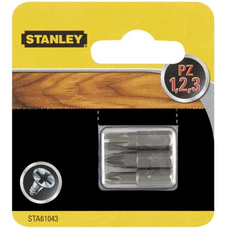 3 puntas Pozidriv Pz1 Pz2 y Pz3 25mm  STY-STA61043-XJ