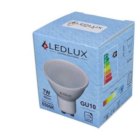 3 PZ Lampadina LED GU10 Dimmerabile Triac 7W 220V Bianco Freddo 6500K 570 Lumens