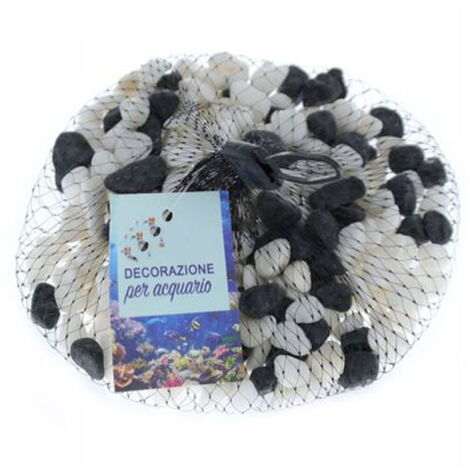 3 Pz Pietre Decorative Acquaria Bianche Nere Decorazione Sassi Piante Vasi 300gr