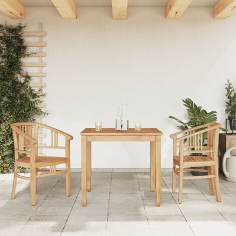 Set da Pranzo per Giardino 3 pz in Legno Massello di Teak