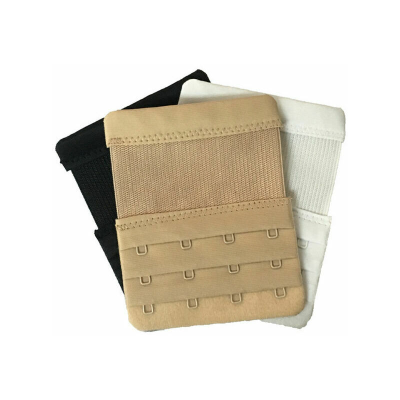 3 rallonges de soutien-gorge pour femmes, sangle d'extension de soutien-gorge à 4 crochets, blanc, noir, teint Sangle, Elingue S'arêern