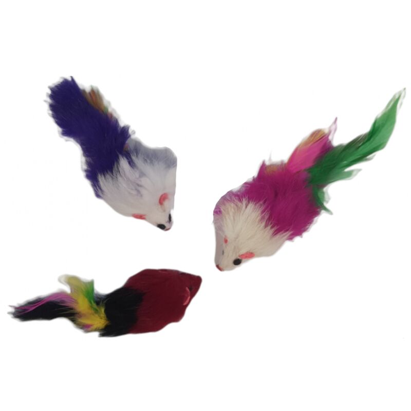 

Animallparadise - 3 ratones de plumas . juguete para gatos . multicolor .